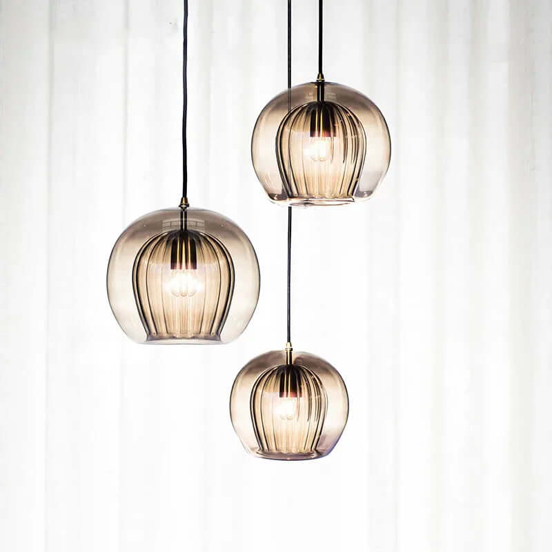 Moderne Hängeleuchte, Aluminium & Glas, LumaLite