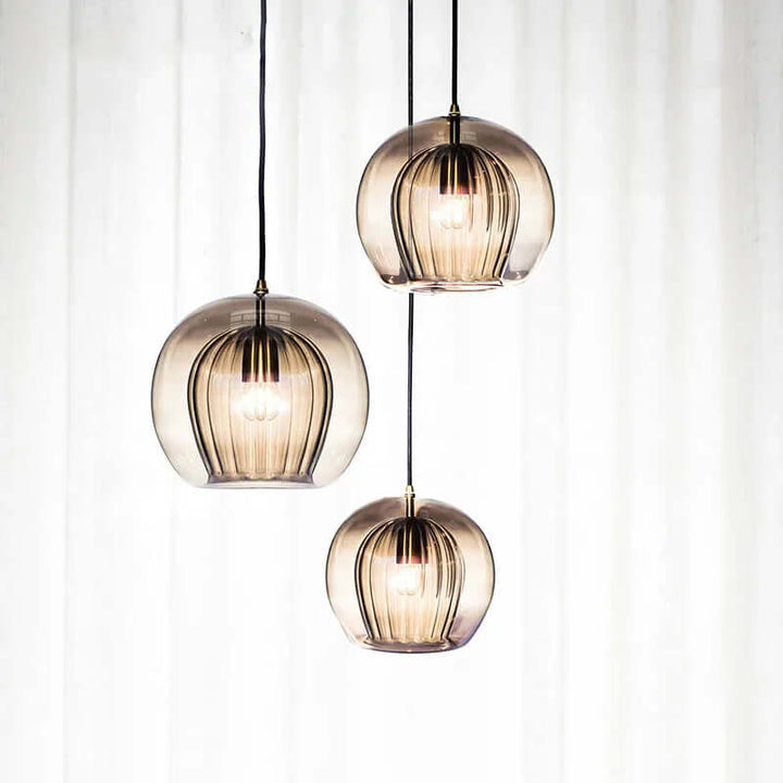 Moderne Hängeleuchte, Aluminium & Glas, LumaLite