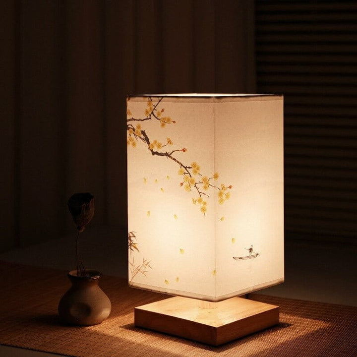 Minimalistische Tischlampe Bambus Design