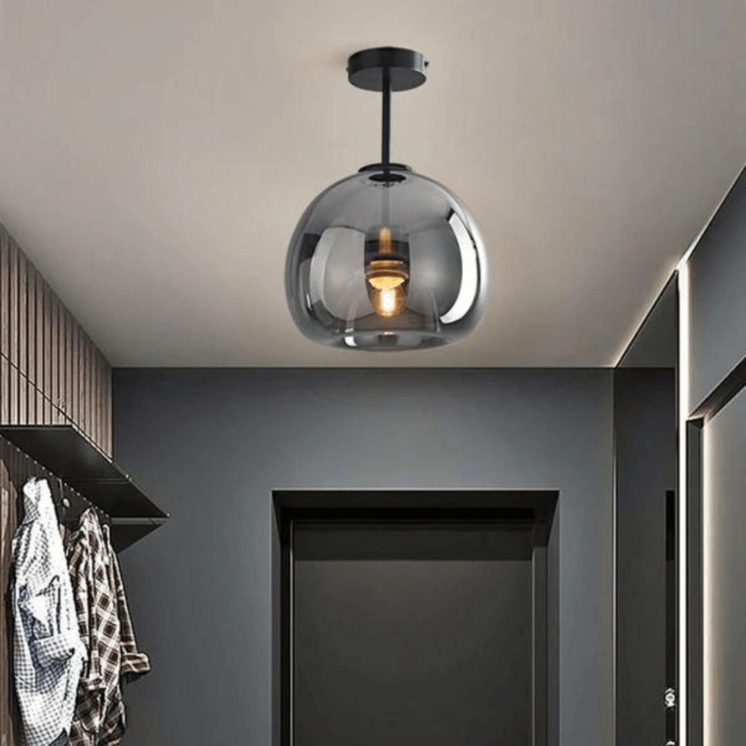 Moderne LED Deckenleuchte, Warmweiß, Metall & Glas