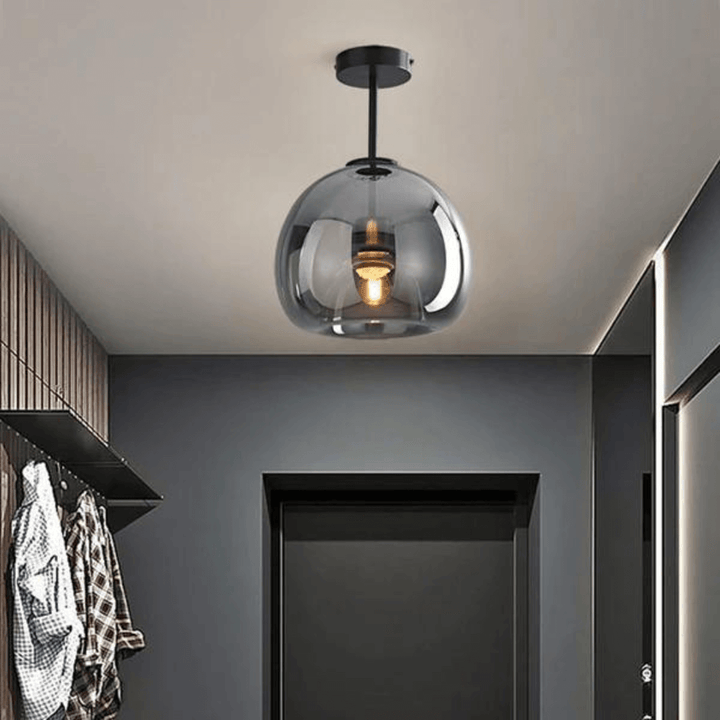 Moderne LED Deckenleuchte, Warmweiß, Metall & Glas