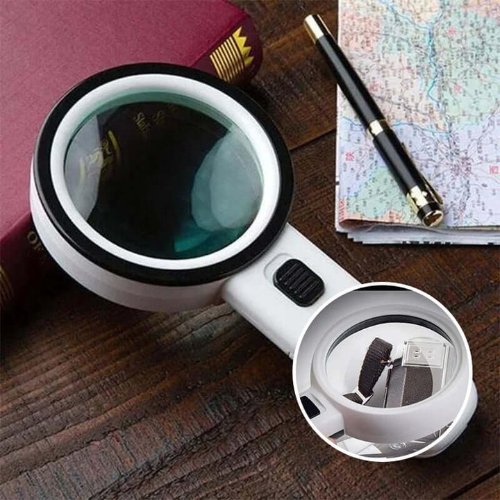 Lampe loupe LED 30x avec loupe