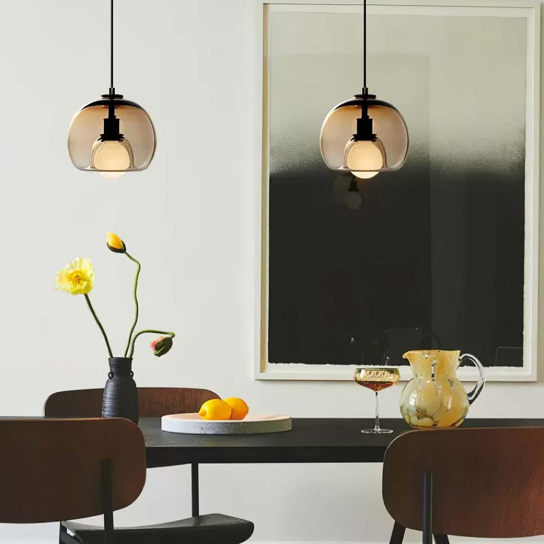 Moderne Pendelleuchte - Metall & Glas