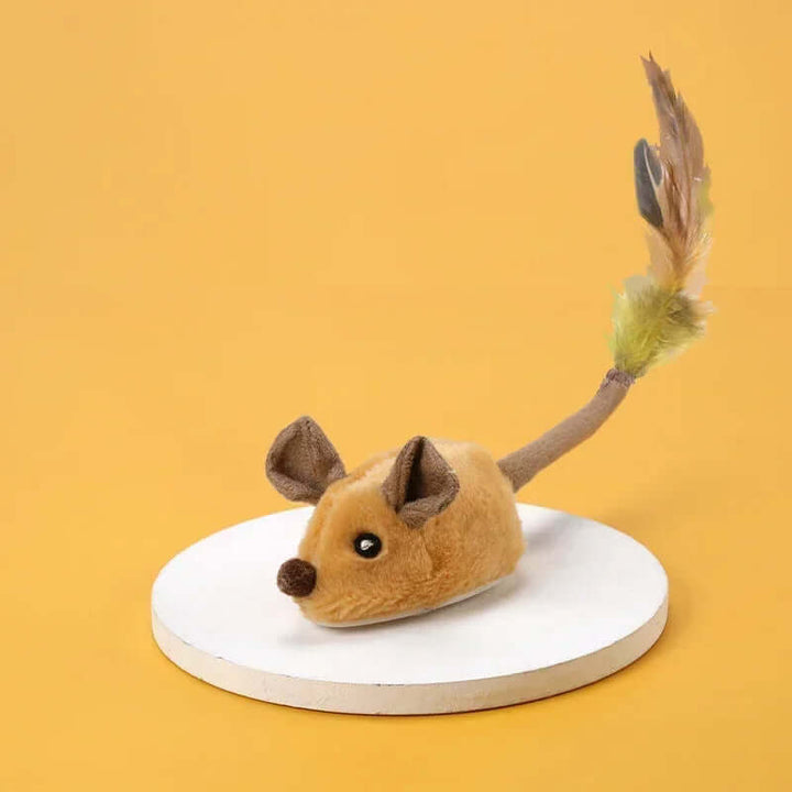 Jouet interactif pour chat souris avec plume