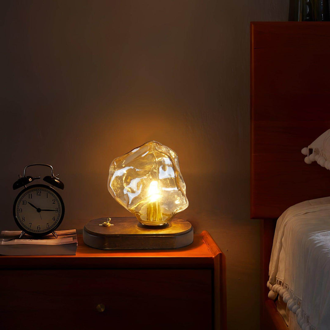 Lampe de table en verre Ice Stone Design