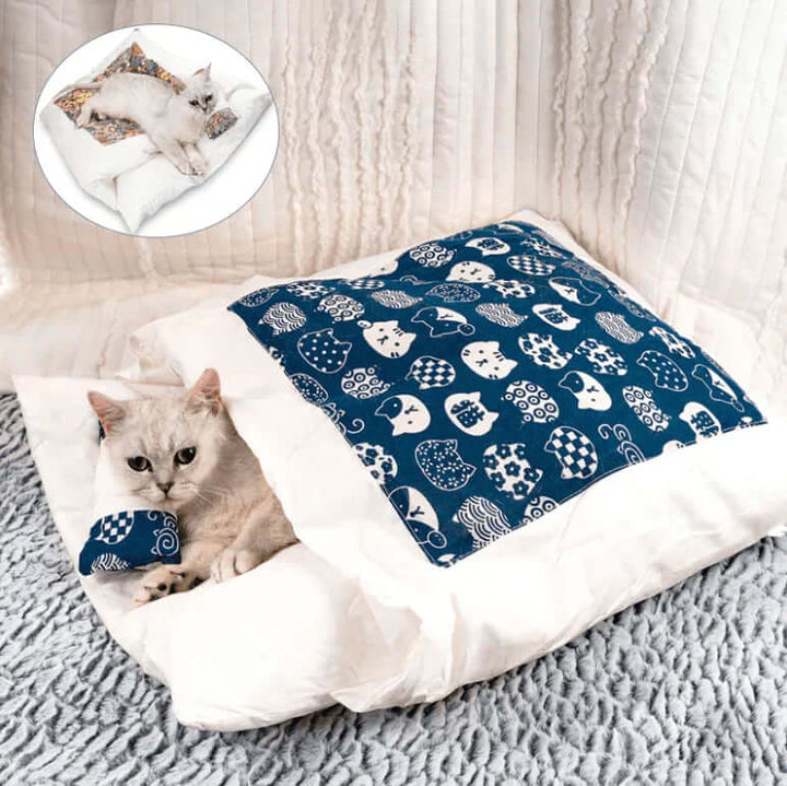 Sac de couchage pour chat en peluche pour des nuits douillettes