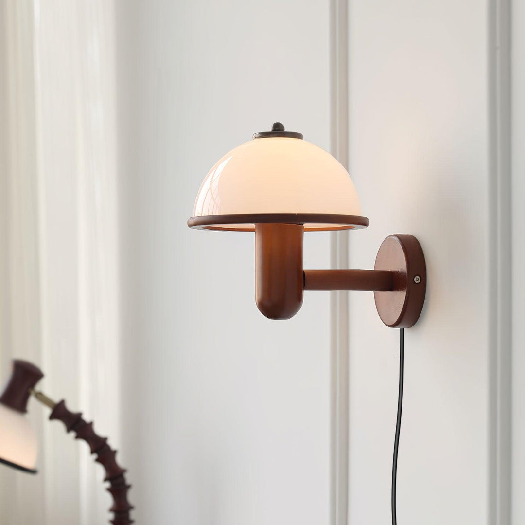 Pilz Design Wandleuchte Holz Modern