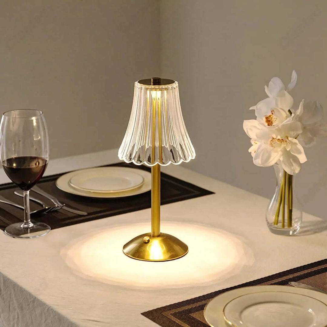 Dimmbare LED Kristall Tischlampe - Kabellos