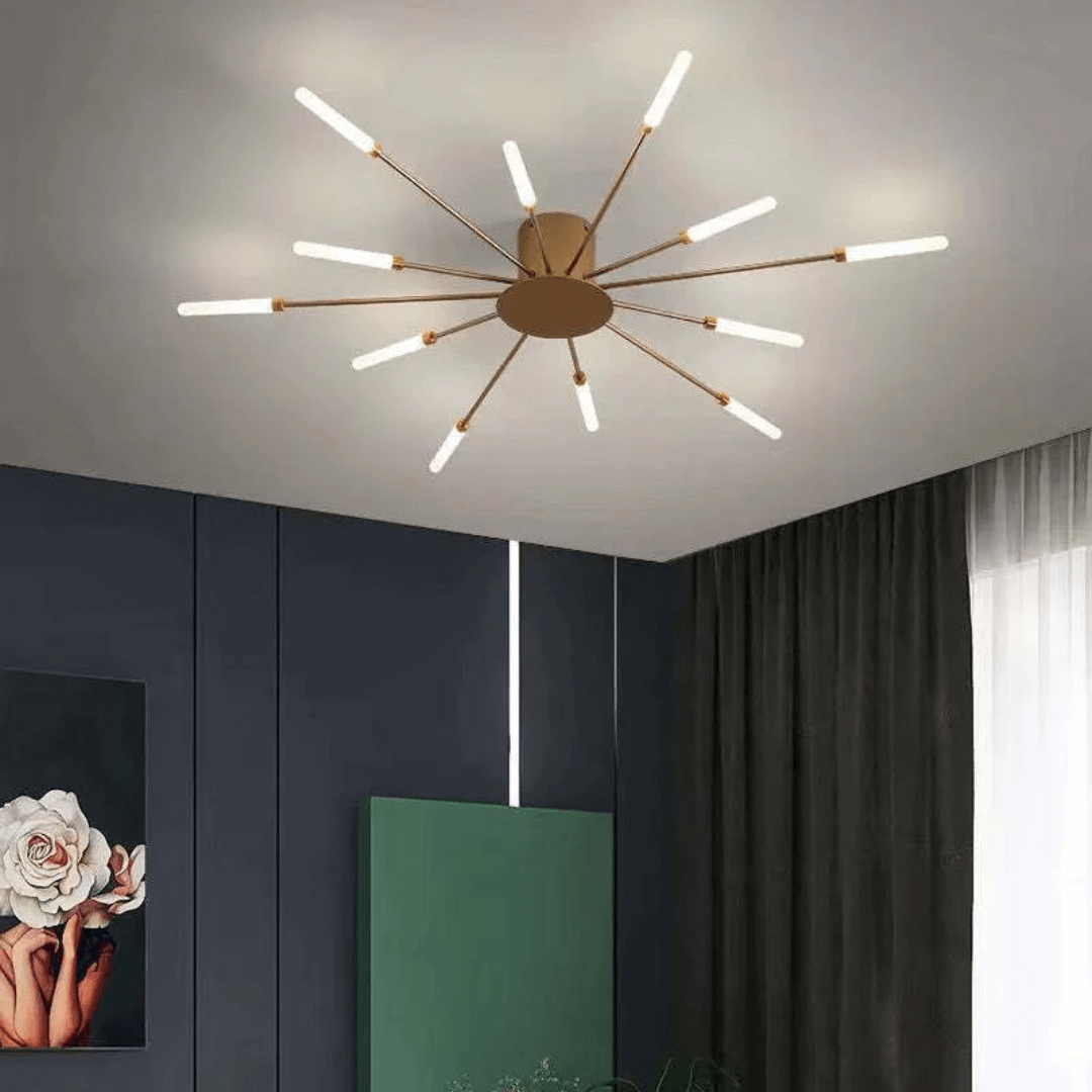 Grand plafonnier LED moderne en métal blanc acrylique
