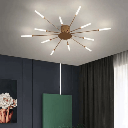 Grand plafonnier LED moderne en métal blanc acrylique