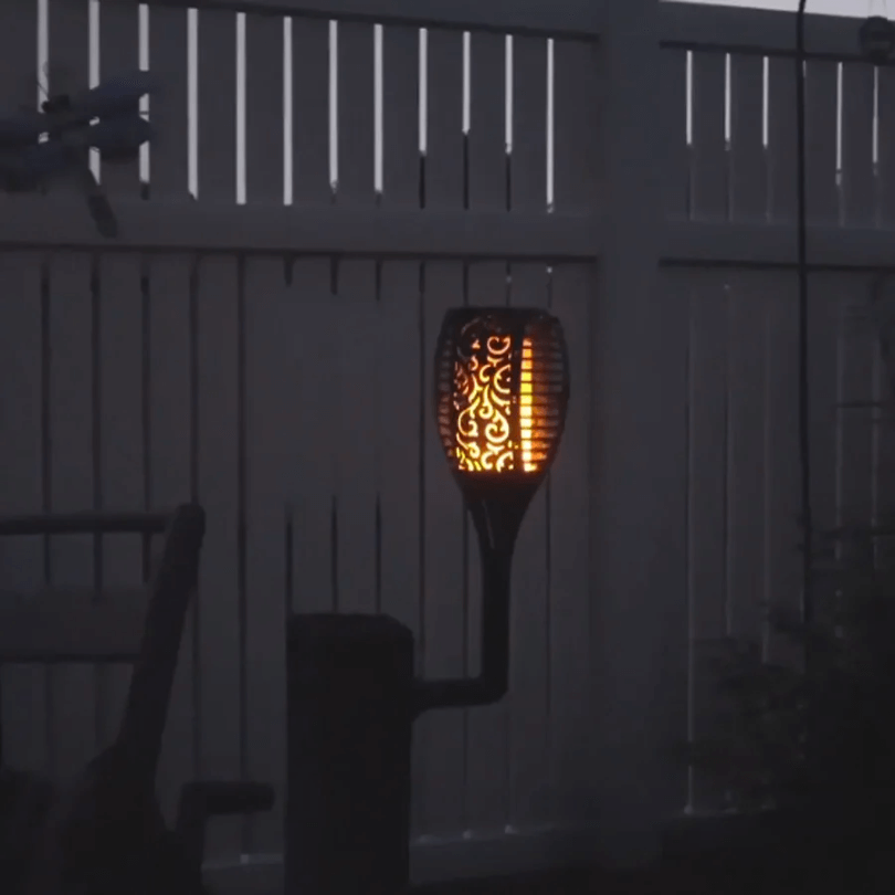 Solar Gartenfackeln LED Flackerlicht Außen Deko Beleuchtung