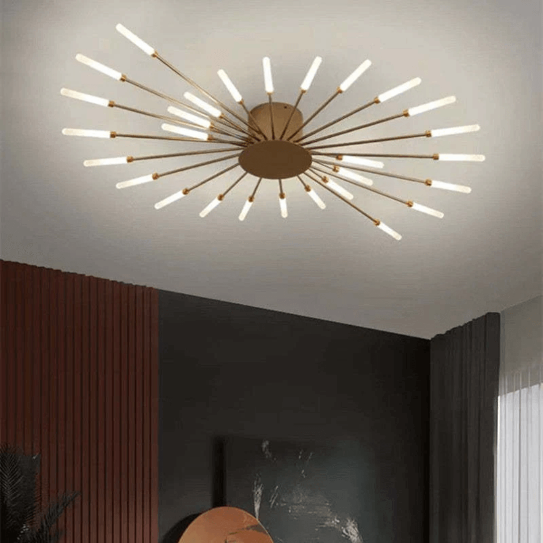 Grand plafonnier LED moderne en métal blanc acrylique