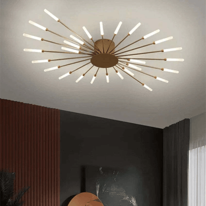 Grand plafonnier LED moderne en métal blanc acrylique