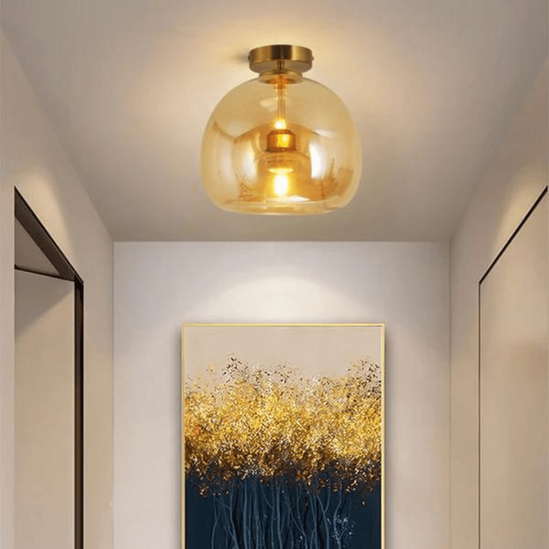 Moderne LED Deckenleuchte, Warmweiß, Metall & Glas