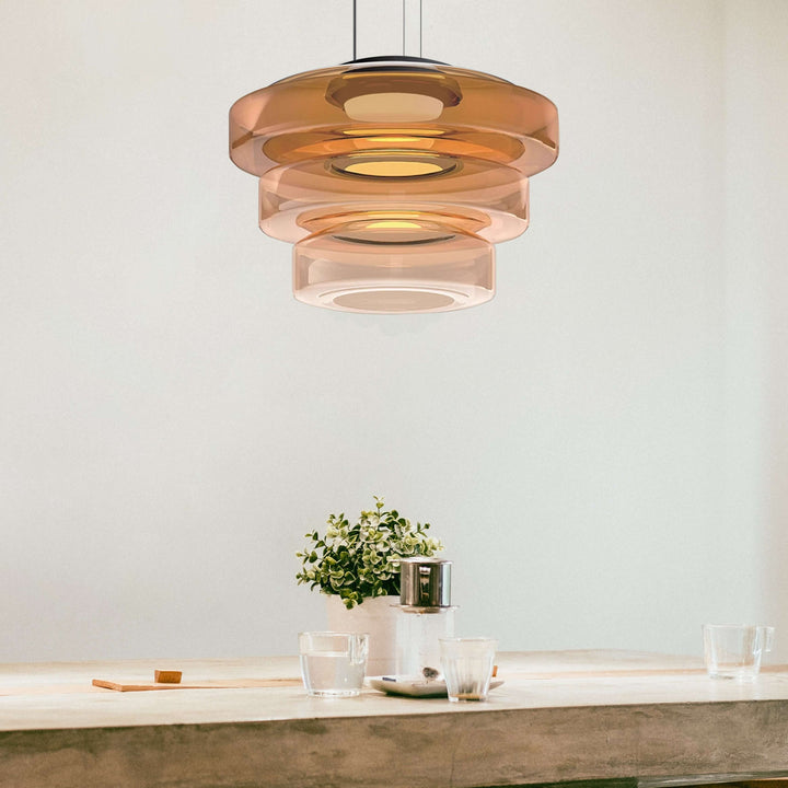 Élégante suspension en verre Bauhaus