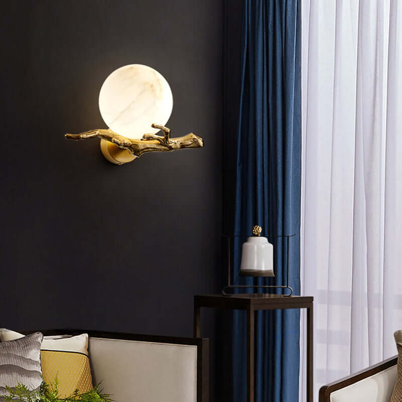 Designer Marmor Wandlampe Kupfer Modern LED