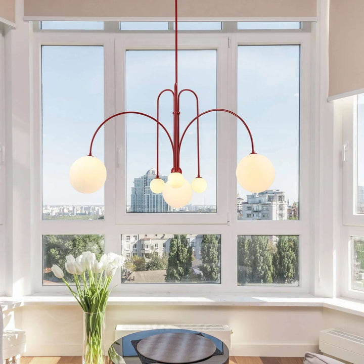 Suspension élégante en verre et métal