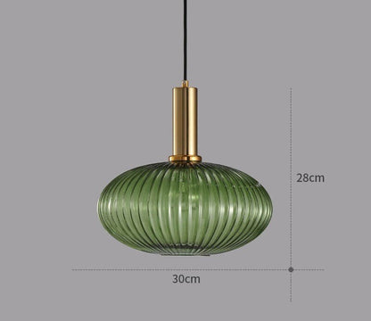 Lampe à suspension rétro en verre coloré