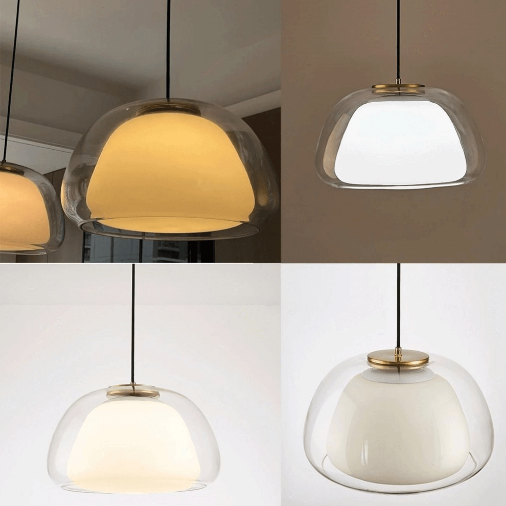 Moderne Milchglas Hängeleuchte Jelly