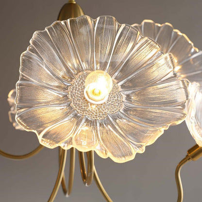 Moderner Glas-Kronleuchter Lotusblüten-Design