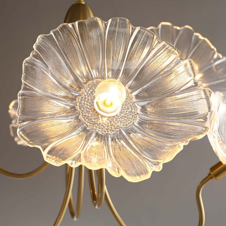Moderner Glas-Kronleuchter Lotusblüten-Design