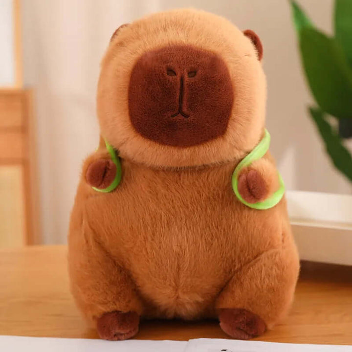 Peluche Capybara câline avec sac à dos
