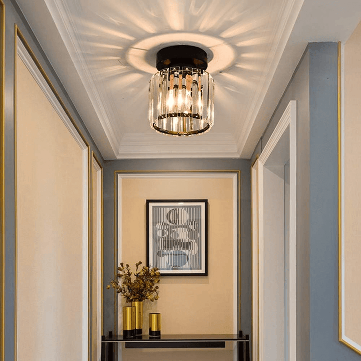 Plafonnier moderne en cristal, 20 cm, laiton