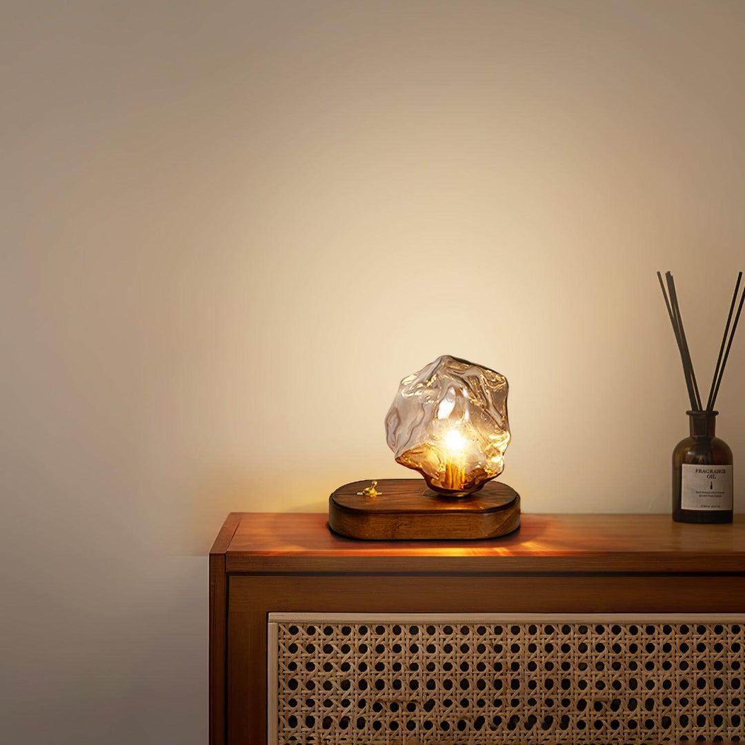 Lampe de table en verre Ice Stone Design