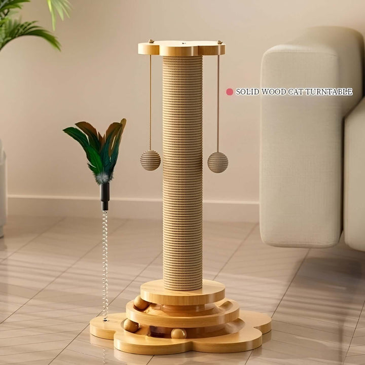 Jouet en bois pour chat avec balles