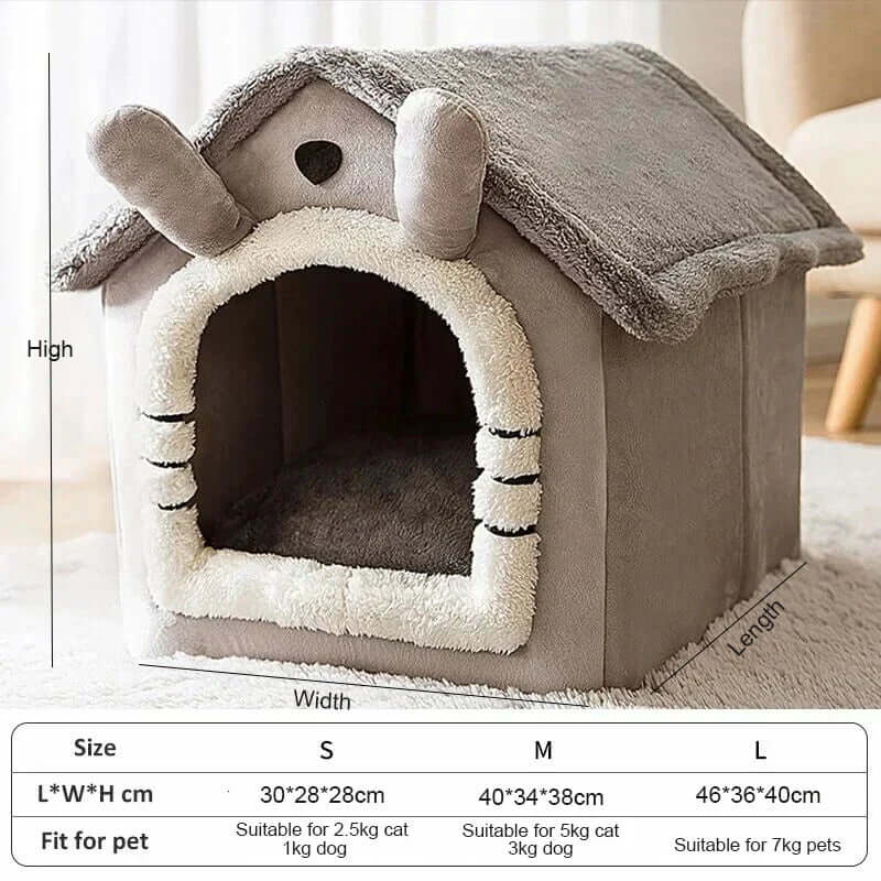 Grotte douillette pour animaux de compagnie - grotte intérieure pour câlins