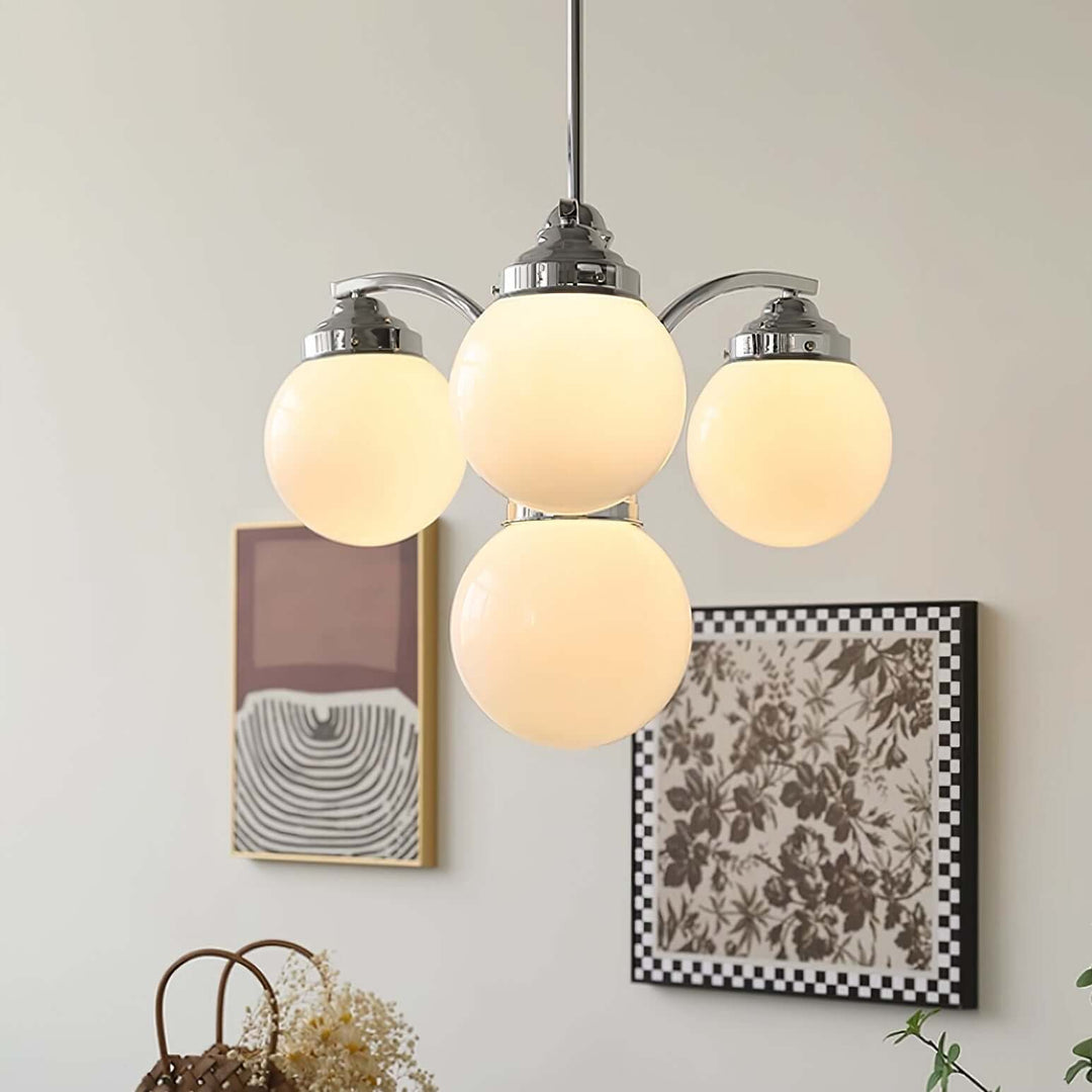 Runder Retro-Kronleuchter aus Glas