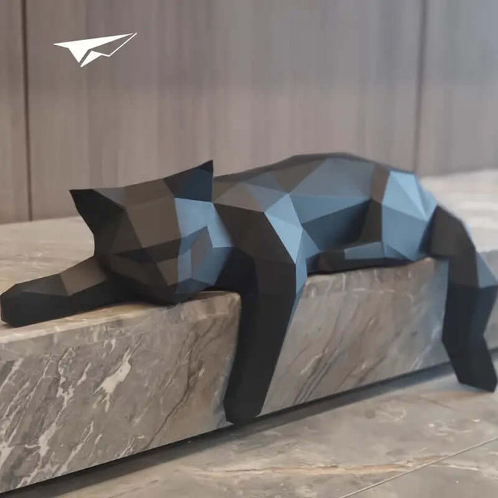 Moderne Katzenfigur Luna – Skulptur Deko Figur