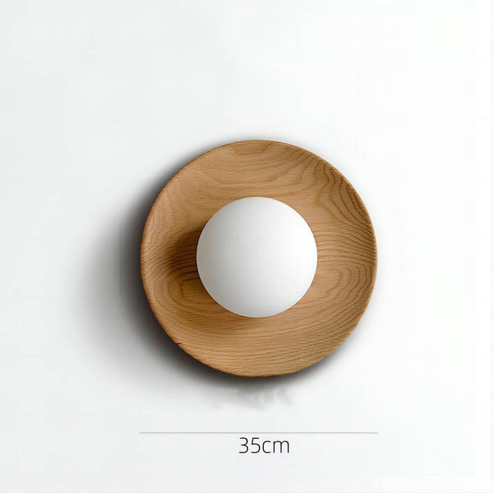Applique minimaliste blanche en bois naturel