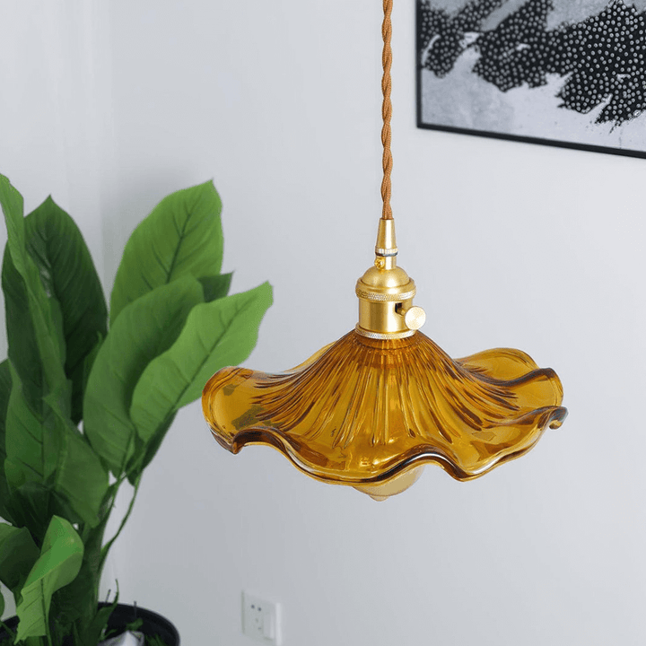 Blumen Pendelleuchte Glas LED