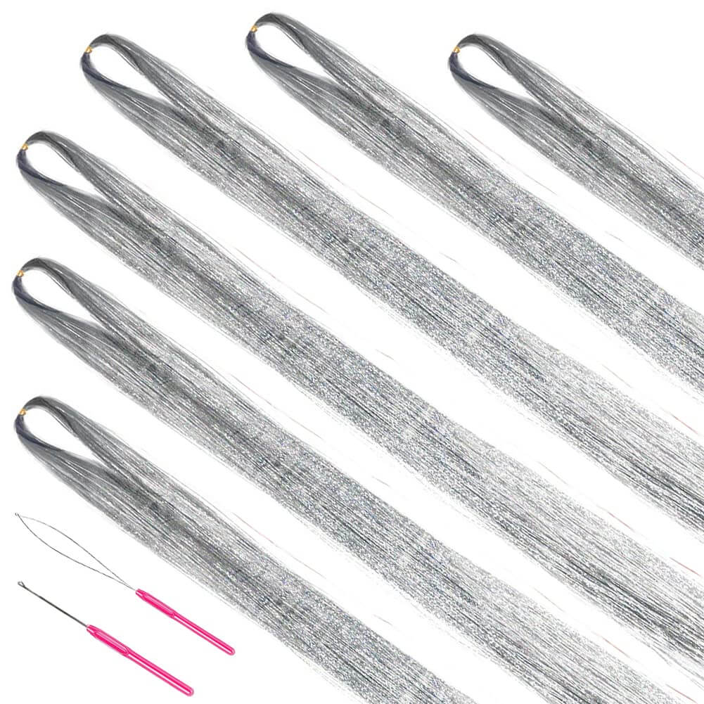 Glitzer Haar-Tinsel Set - Funkelnde Strähnen