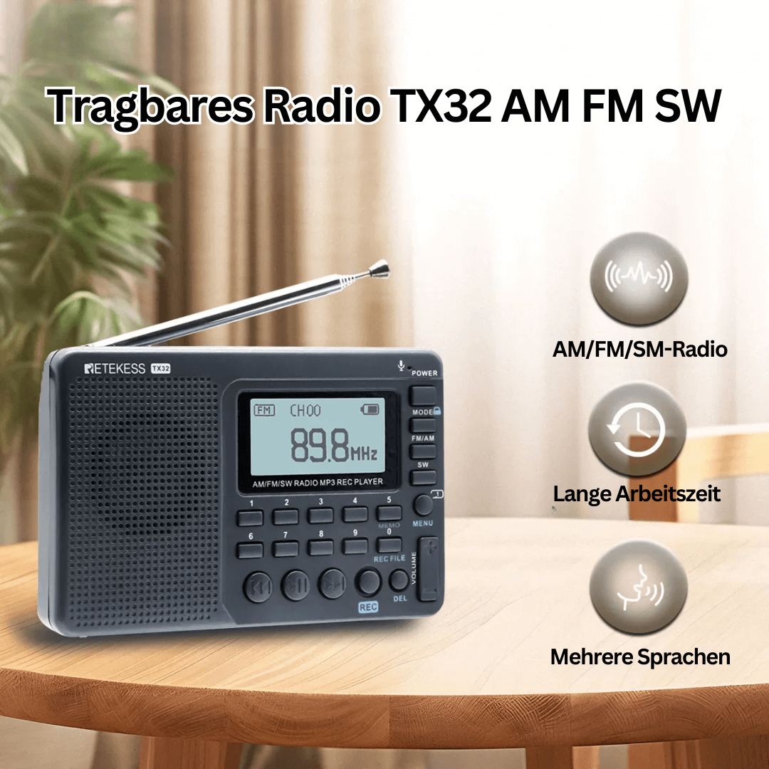 Radio multibande portable avec fonction d'enregistrement