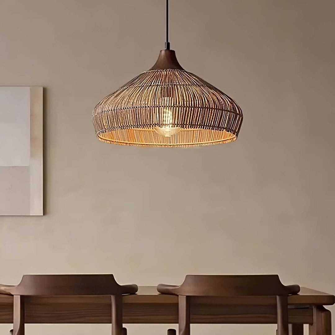 Hängeleuchte Rattanlampe Holz