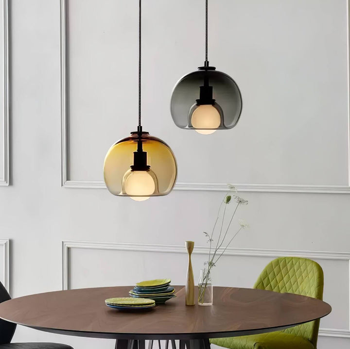 Moderne Pendelleuchte - Metall & Glas