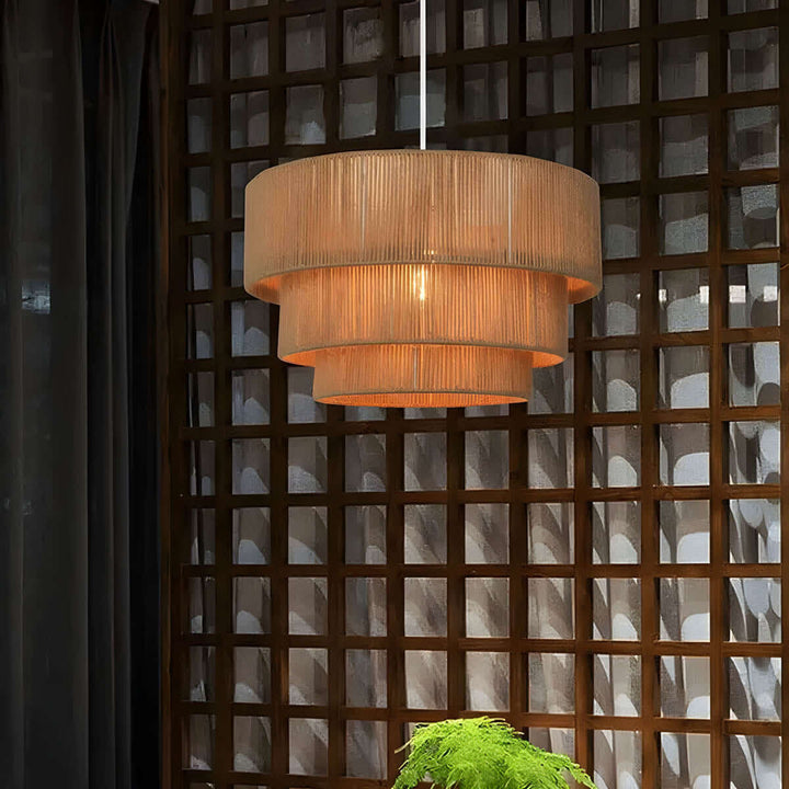 Hängeleuchte mit Naturfaser-Seil - Designlampe