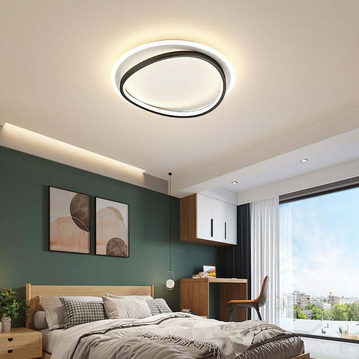 Plafonnier LED moderne noir et or