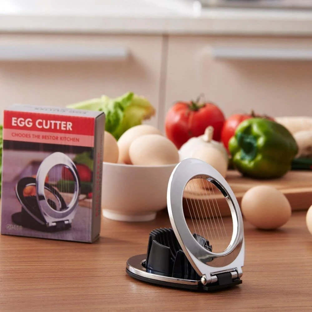 Vielseitiger 3-in-1 Eier-Schneider aus Edelstahl