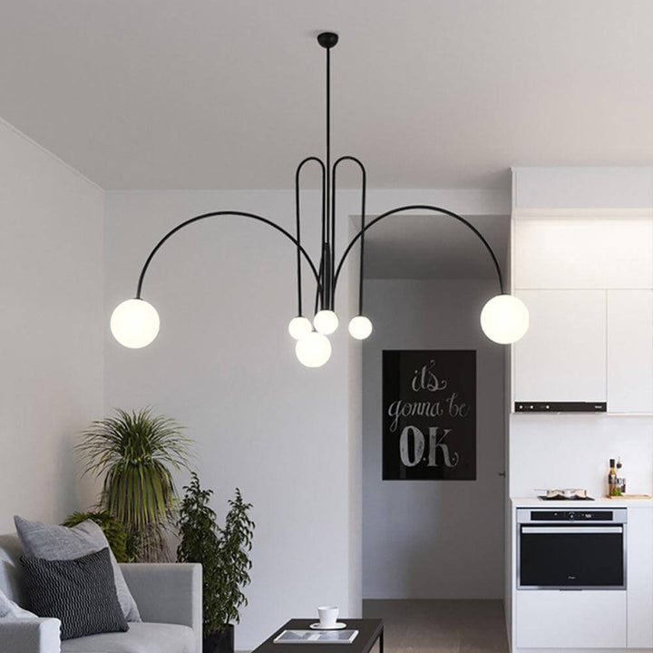 Suspension élégante en verre et métal
