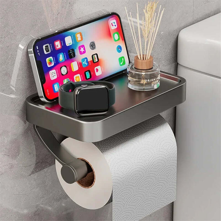 Edelstahl Toilettenpapierhalter mit Ablage