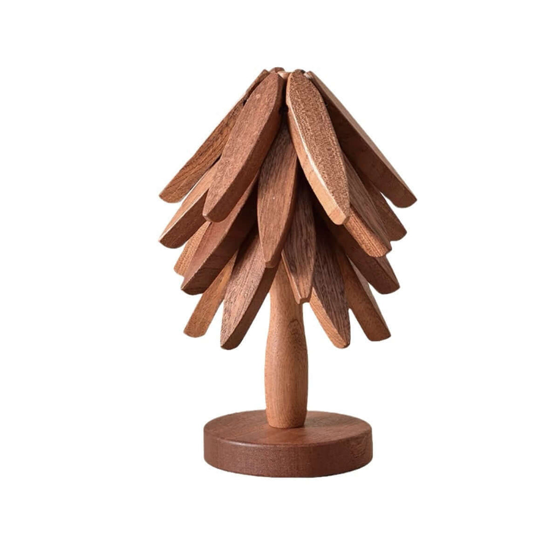 Ensemble de sous-verres en bois Motif arbres - Décoration de table