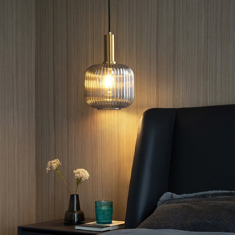 Lampe à suspension rétro en verre coloré
