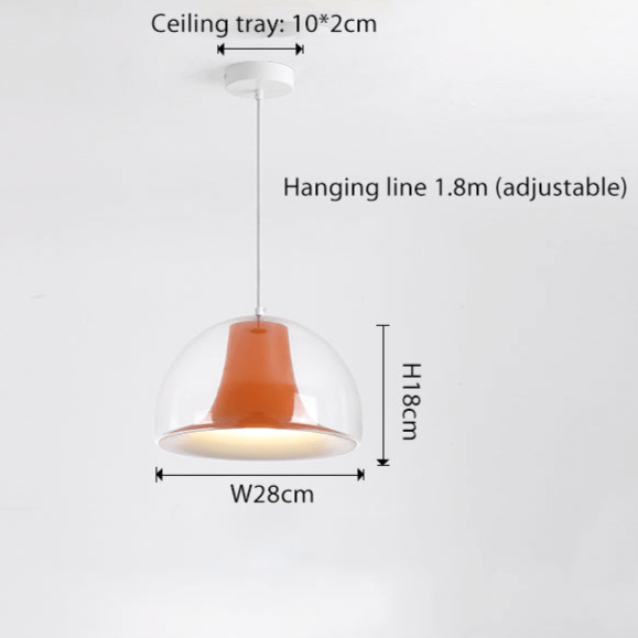 Halbkreisförmige Quallen Glas Hängelampe