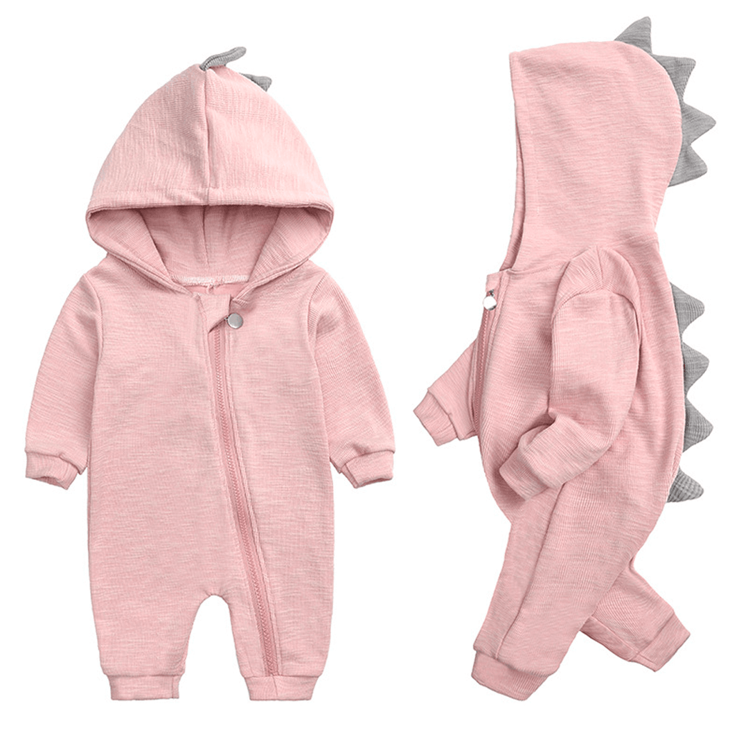 Baby Strampler mit Dino-Kapuze - Kuschelig &amp; Niedlich