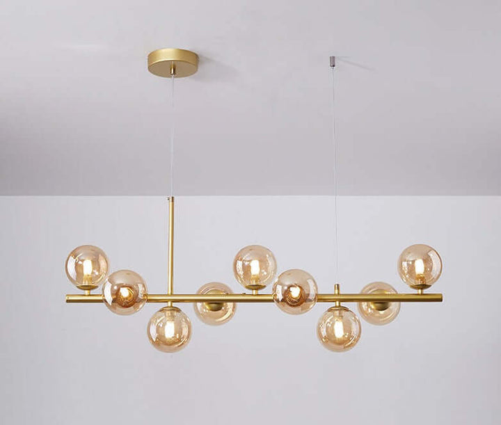 Suspension de table à manger luxueuse en verre