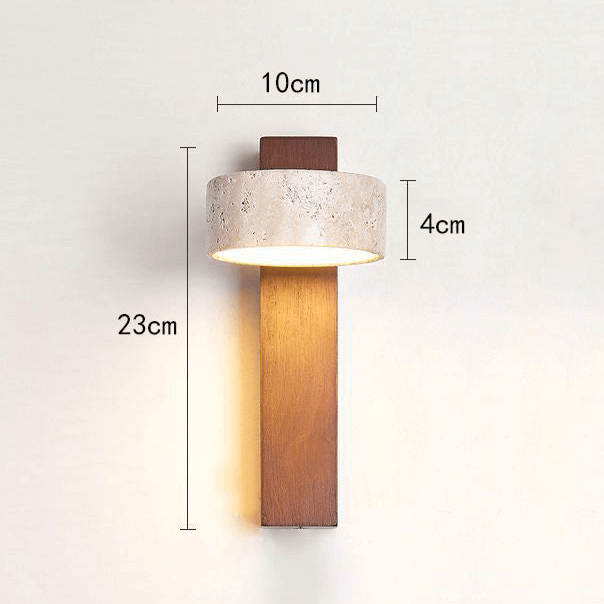 Drehbare Stein & Holz Wandleuchte mit LED