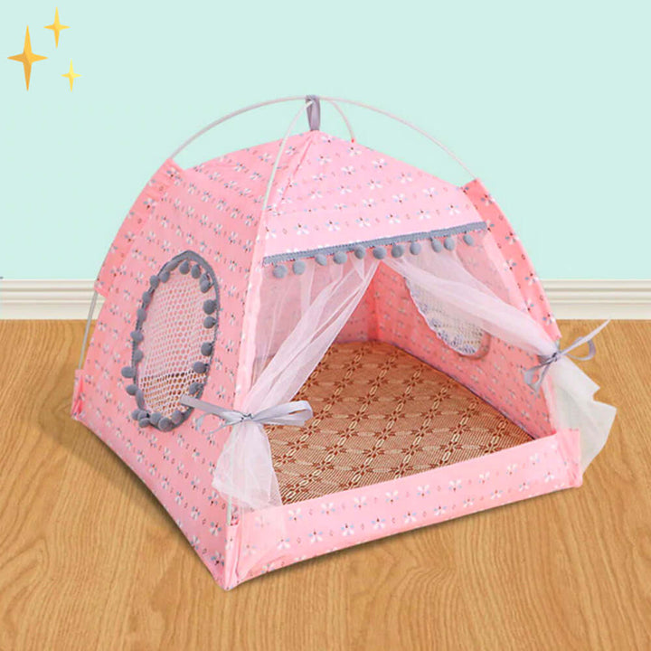 Tente confortable pour animaux de compagnie avec rideaux